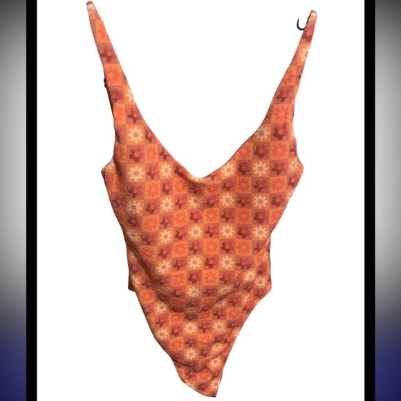 NWT O'Neill miki floral north shore orange one piece bathing suit size Small/Med - Picture 1 of 5